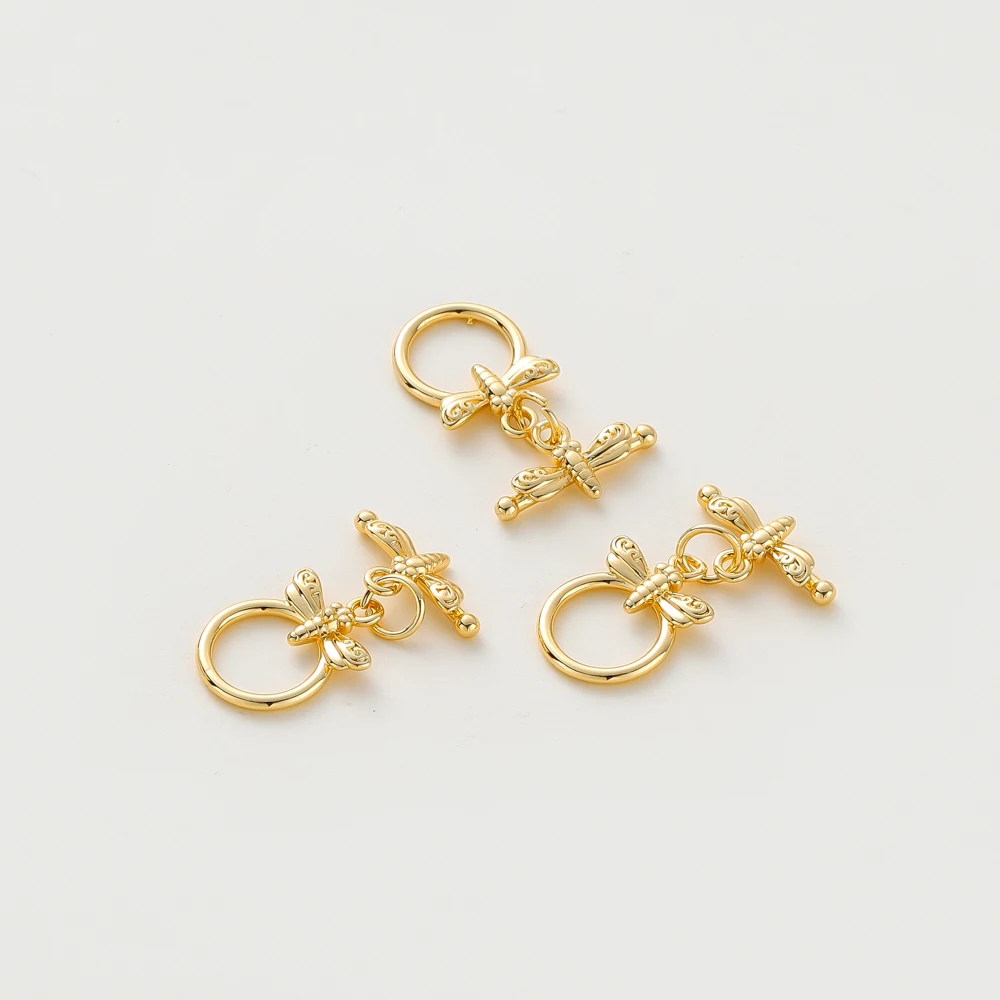 4 Sets 14K/18K Gold Color Plated Brass Dragonfly Shape O Toggle Clasps for DIY Bracelet Necklace Jewelry Making Accessories
4 Sets 14K/18K Gold Color Plated Brass Dragonfly Shape O Toggle Clasps for DIY Bracelet Necklace Jewelry Making Accessories