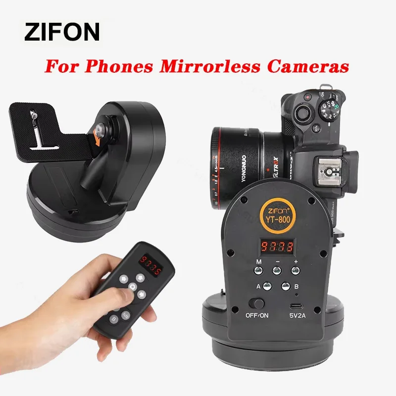 ZIFON YT-800 Rotation Panoramic Stabilizer Remote Control Pan Tilt Electric Motorized Tripod head For Phones Mirrorless Cameras
ZIFON YT-800 Rotation Panoramic Stabilizer Remote Control Pan Tilt Electric Motorized Tripod head For Phones Mirrorless Cameras