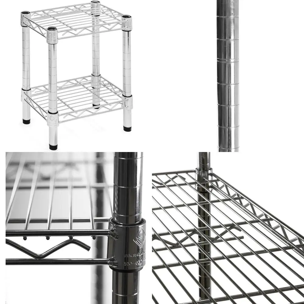 Chrome Wire Shelving 8 Deep x 12 Wide with 2 Tiers, 800lbs Capacity Per Shelf, Heavy Duty Storage Solution
Chrome Wire Shelving 8 Deep x 12 Wide with 2 Tiers, 800lbs Capacity Per Shelf, Heavy Duty Storage Solution