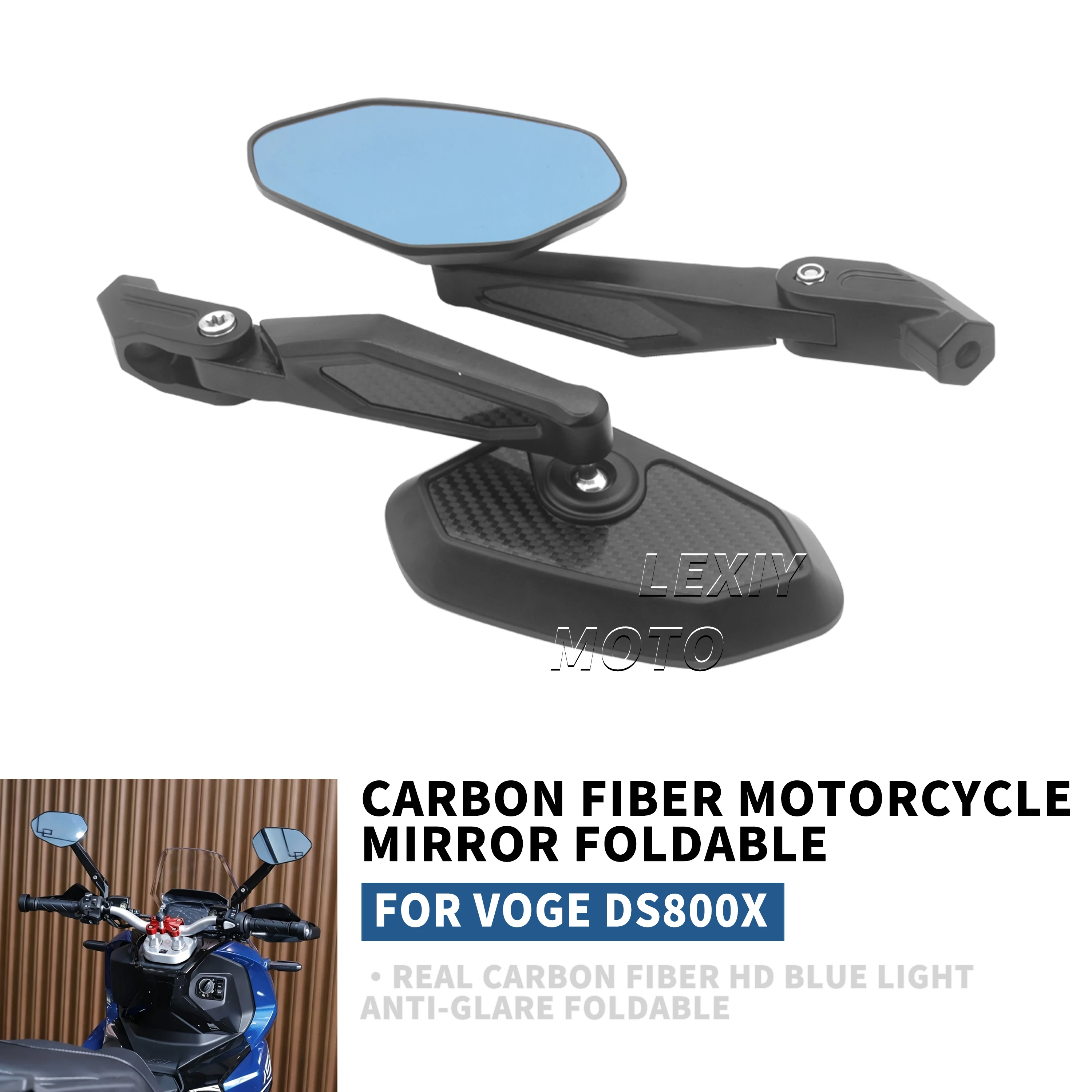 For VOGE DS800X Motorcycle Modification Carbon Fiber Foldable Rearview Mirror, Anti-fog, High-Definition Blue Light
For VOGE DS800X Motorcycle Modification Carbon Fiber Foldable Rearview Mirror, Anti-fog, High-Definition Blue Light