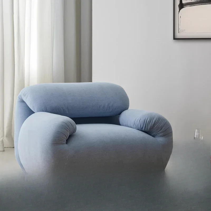 Single sofa dopamine blue Italian minimalist living room fabric folding lazy backrest adjustable
Single sofa dopamine blue Italian minimalist living room fabric folding lazy backrest adjustable