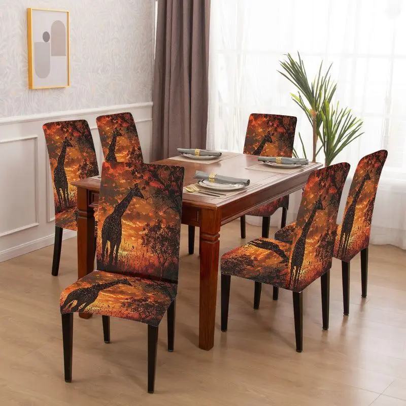 Parsons Chair Cover Giraffe Sunset Print Restaurant Chair Cover Removable and Washable Suitable for Families Hotels, Banquets
Parsons Chair Cover Giraffe Sunset Print Restaurant Chair Cover Removable and Washable Suitable for Families Hotels, Banquets