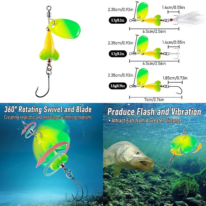 3pcs Metal Spinner Fishing Lure Jigging Bait Inline Spinner Spinnerbait Wobbler for Bass Crappie Salmon Freshwater
3pcs Metal Spinner Fishing Lure Jigging Bait Inline Spinner Spinnerbait Wobbler for Bass Crappie Salmon Freshwater