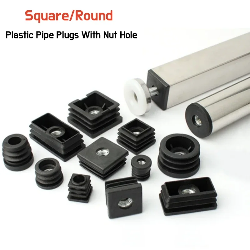 4/10pcs Black Square/Round Blanking End Caps Pipe Tube Plastic 15 16 19 20 25 30 32 38 50mm Inserts With M6 M8 M10 Metal Thread
4/10pcs Black Square/Round Blanking End Caps Pipe Tube Plastic 15 16 19 20 25 30 32 38 50mm Inserts With M6 M8 M10 Metal Thread