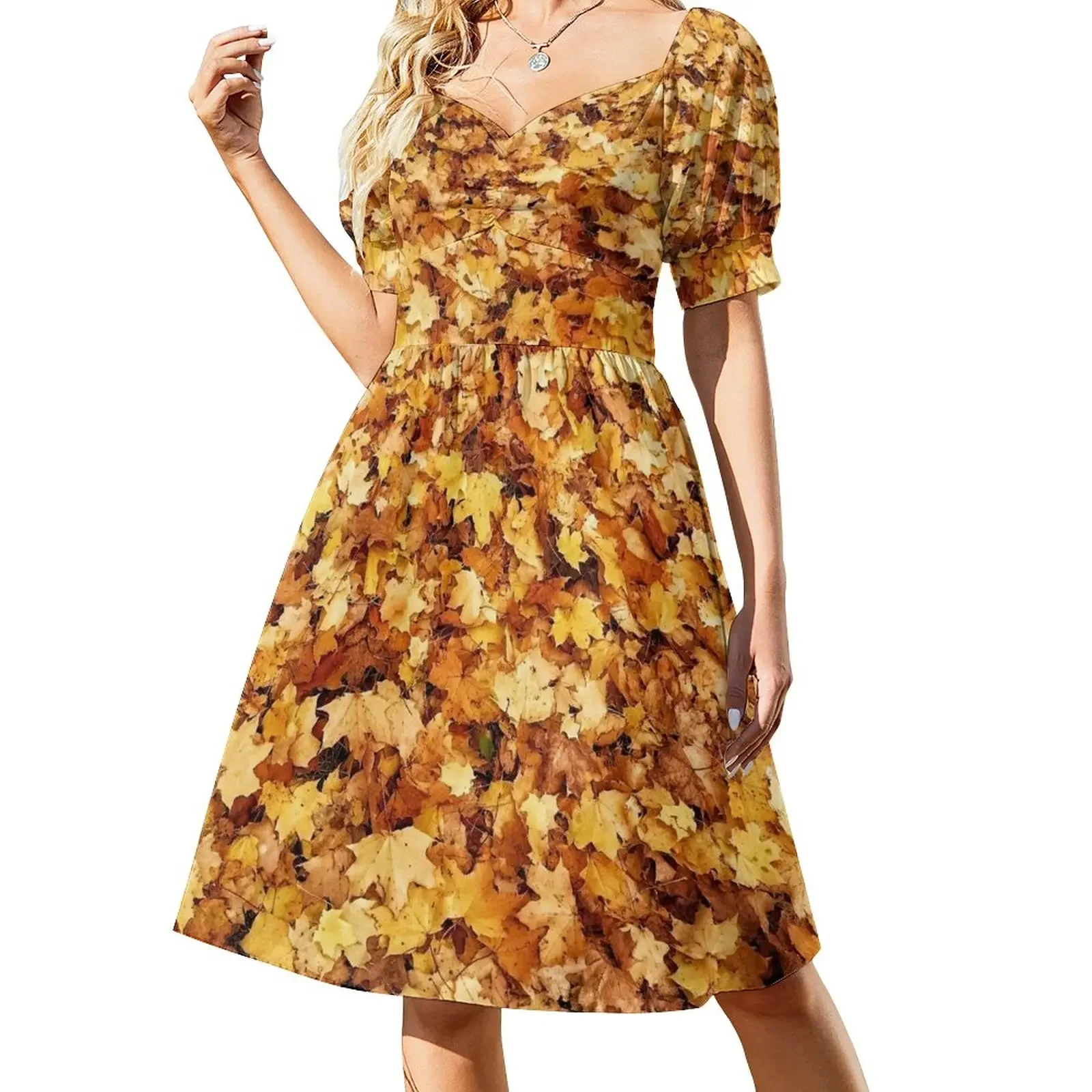 Gold yellow fall maple leaves Short-Sleeved Dress Aesthetic clothing sensual sexy dress for women
Gold yellow fall maple leaves Short-Sleeved Dress Aesthetic clothing sensual sexy dress for women