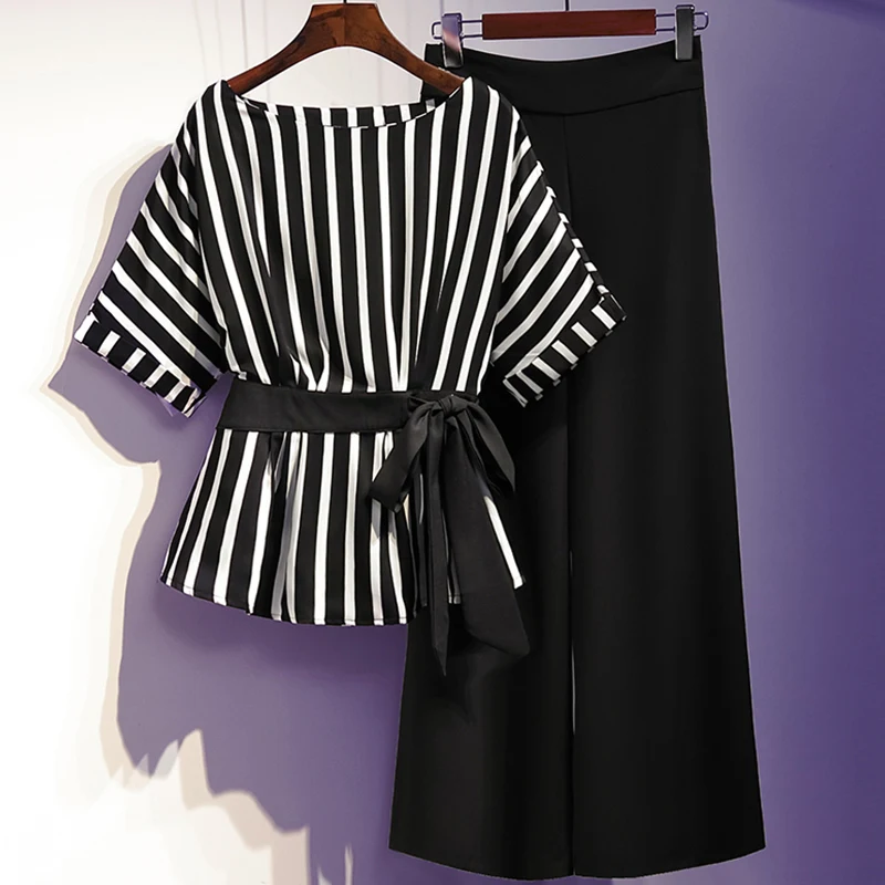 Two Piece Set for Women Summer Korean Print Short Sleeve Chiffon Shirt Irregular Loose Tunic Blouse Elegant Wide Leg Pants Wh3
Two Piece Set for Women Summer Korean Print Short Sleeve Chiffon Shirt Irregular Loose Tunic Blouse Elegant Wide Leg Pants Wh3
