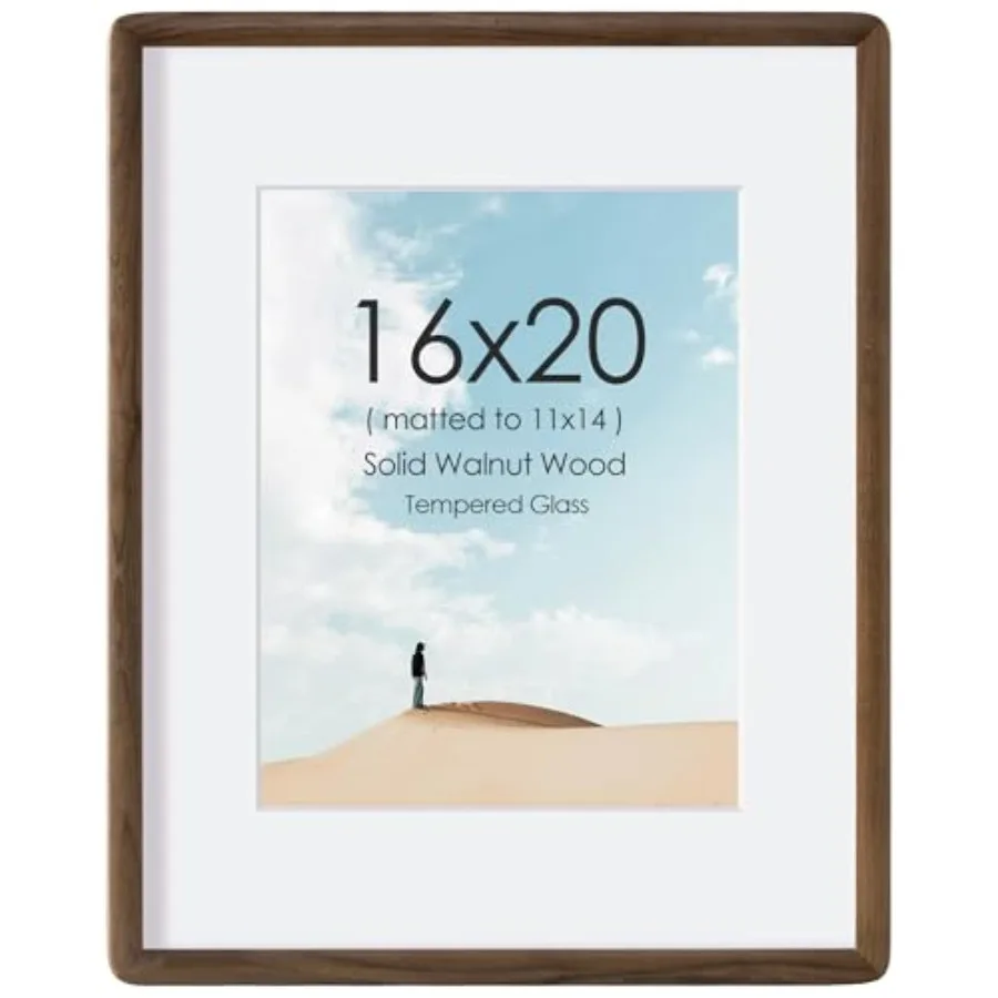 16x20 Picture Frame for Wall, 16x20 Wood Photo Frame Matted to 11x14 Photos, 16 x 20 Poster Frame with Tempered Glass, Curved W
16x20 Picture Frame for Wall, 16x20 Wood Photo Frame Matted to 11x14 Photos, 16 x 20 Poster Frame with Tempered Glass, Curved W