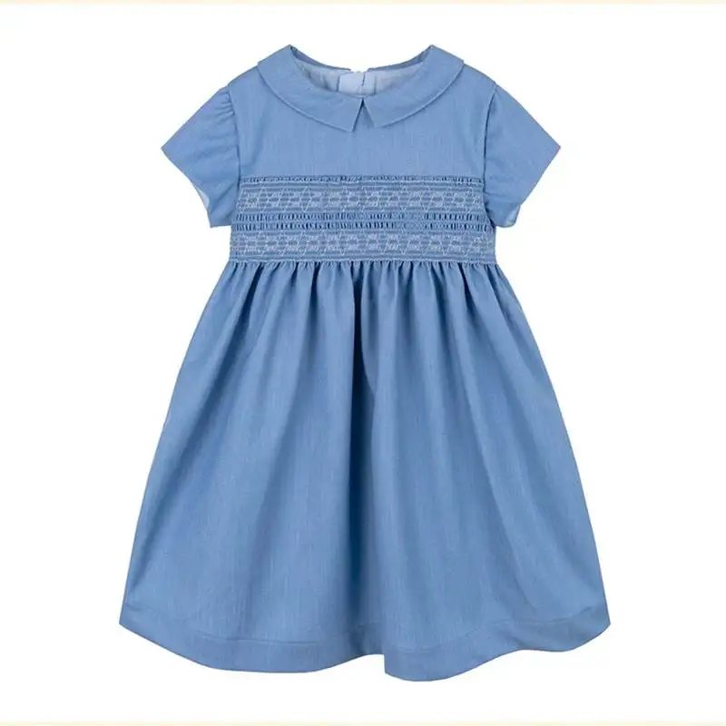 New BP Girls Dress Solid Smocking Cltohing Short Sleeves Cotton Girls Princess Blue Smocking Dress Children Clothing
New BP Girls Dress Solid Smocking Cltohing Short Sleeves Cotton Girls Princess Blue Smocking Dress Children Clothing