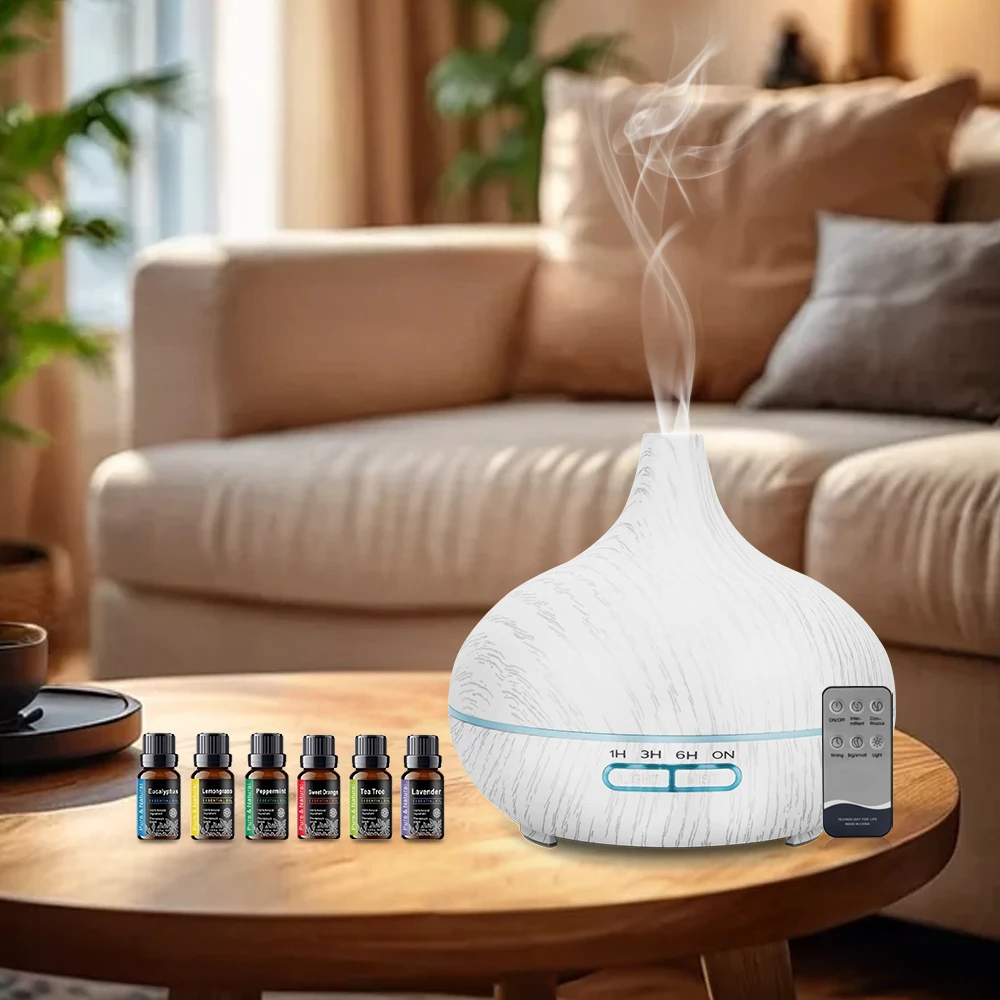Wood Grain Essential Oil Diffuser 550ml Ultrasonic Humidifier w/ Remote & 6 Oils
Wood Grain Essential Oil Diffuser 550ml Ultrasonic Humidifier w/ Remote & 6 Oils