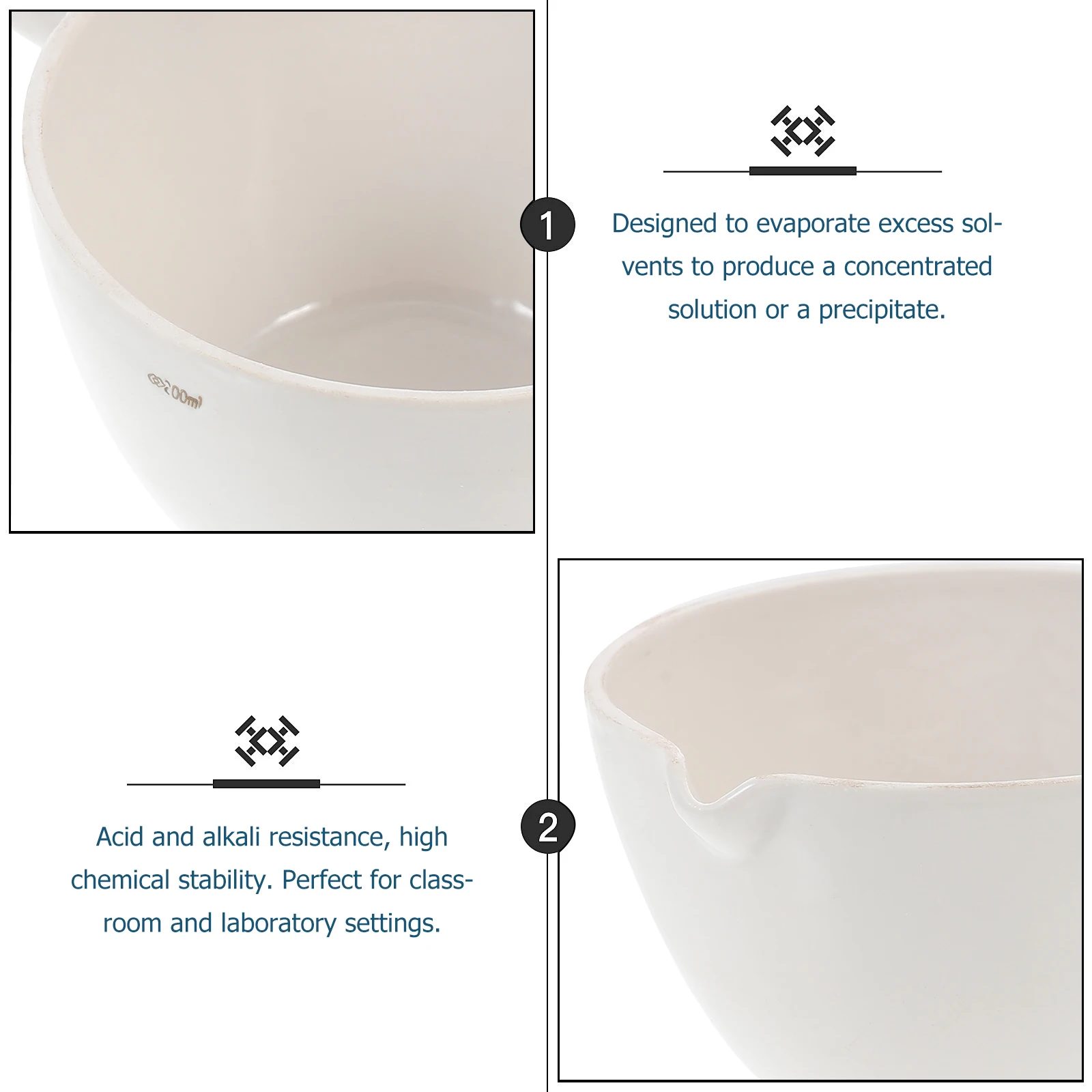 1Pcs Evaporating Dish with Handle Round Porcelain Basin Chemical Resistant Laboratory Tool for Heating Concentrating Drying
1Pcs Evaporating Dish with Handle Round Porcelain Basin Chemical Resistant Laboratory Tool for Heating Concentrating Drying