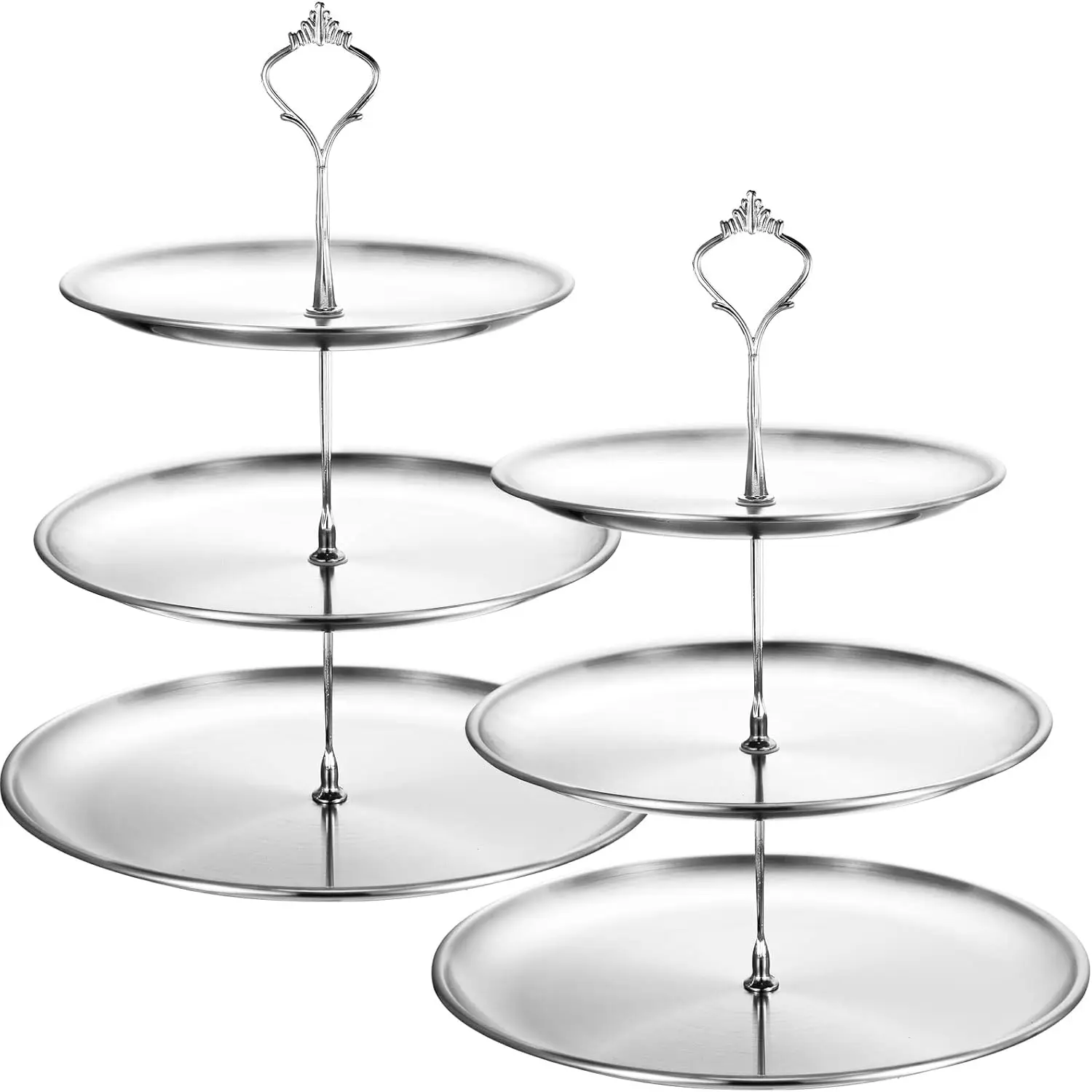 2-Pack 3-Tier Stainless Steel Cupcake Stand Display Tray for Parties Weddings Desserts Silver
2-Pack 3-Tier Stainless Steel Cupcake Stand Display Tray for Parties Weddings Desserts Silver