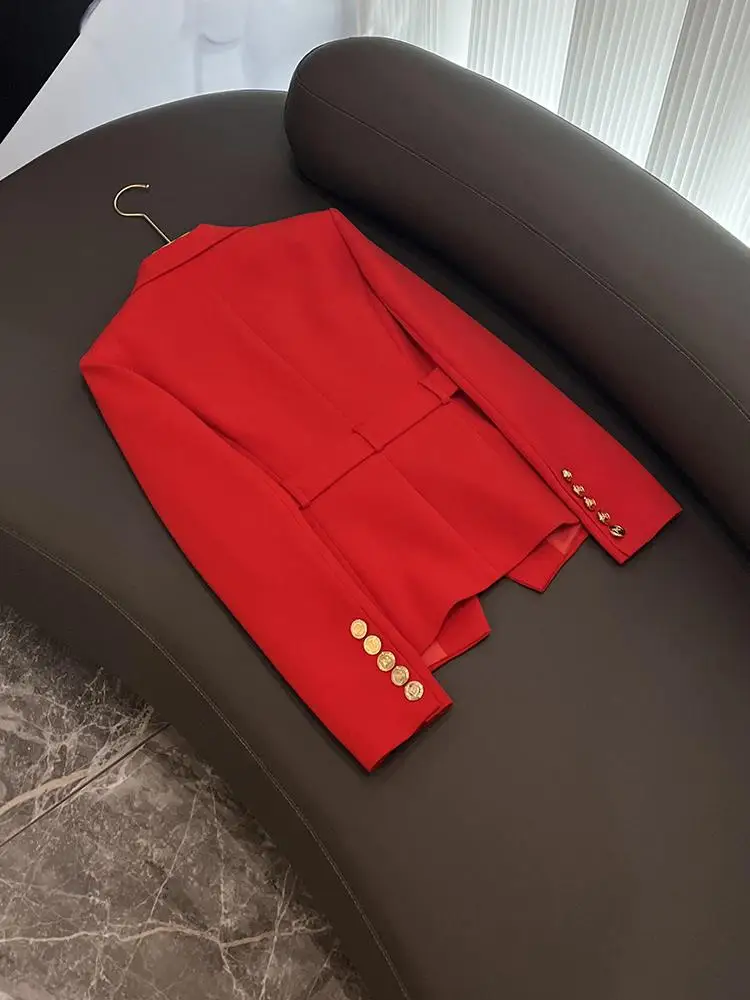 Красный пояс с застежкой на талии и металлическим синим двухцветным костюмом Jaet для женщин, облегающий костюм Long Sve, официальная одежда
Красный пояс с застежкой на талии и металлическим синим двухцветным костюмом Jaet для женщин, облегающий костюм Long Sve, официальная одежда