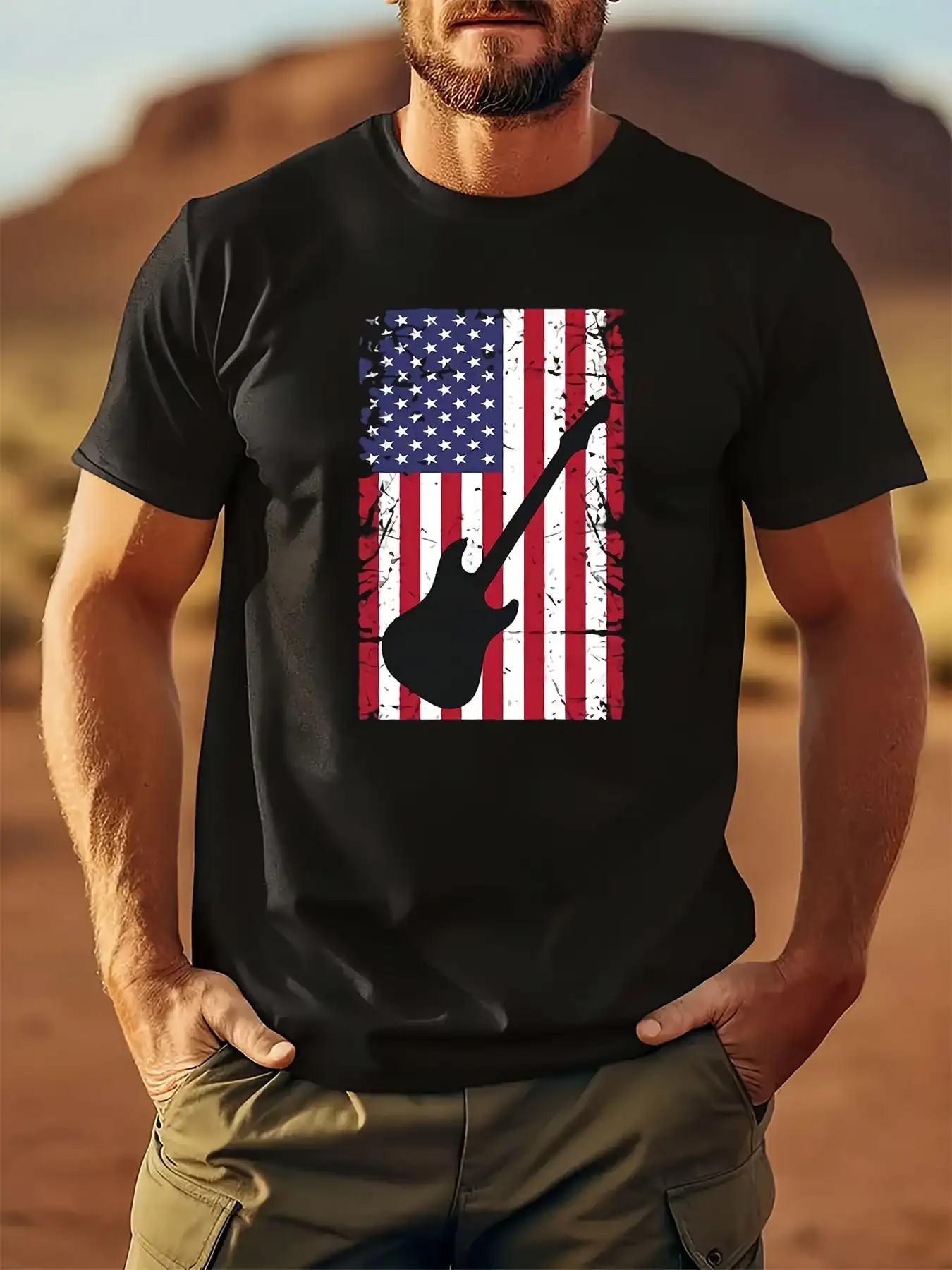 200g T Shirt / 1 Pcs T Shirt / 100% Polyester, Men's Round Neck Short Sleeve T Shirt, American Guitar, Pattern Printing, Suitabl
200g T Shirt / 1 Pcs T Shirt / 100% Polyester, Men's Round Neck Short Sleeve T Shirt, American Guitar, Pattern Printing, Suitabl