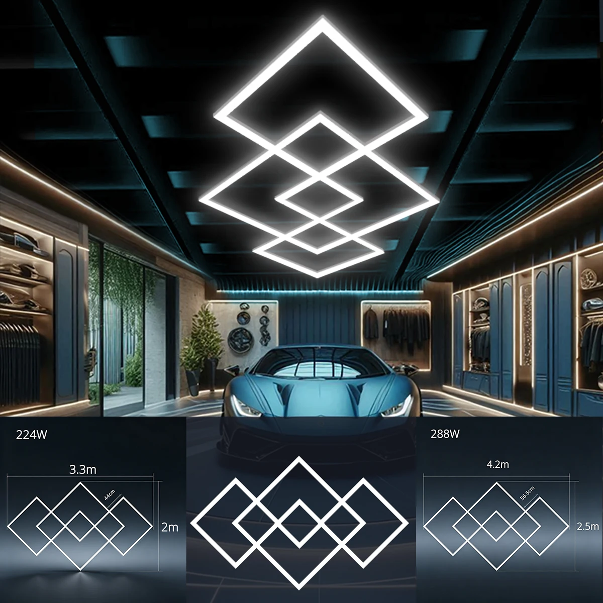 Customizable Hexagon LED Garage Light-DIY Honeycomb Design AC100V-240V for Car Body Lighting, Barbershop Workshop Commercial
Customizable Hexagon LED Garage Light-DIY Honeycomb Design AC100V-240V for Car Body Lighting, Barbershop Workshop Commercial