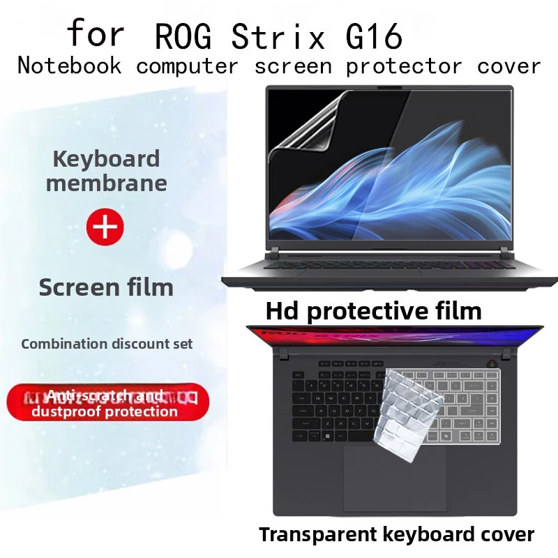 Suitable for ASUS ROG Strix G16 notebook screen film G614/G615 keyboard cover ultra-clear/anti-glare cover/anti-blue protector
Suitable for ASUS ROG Strix G16 notebook screen film G614/G615 keyboard cover ultra-clear/anti-glare cover/anti-blue protector