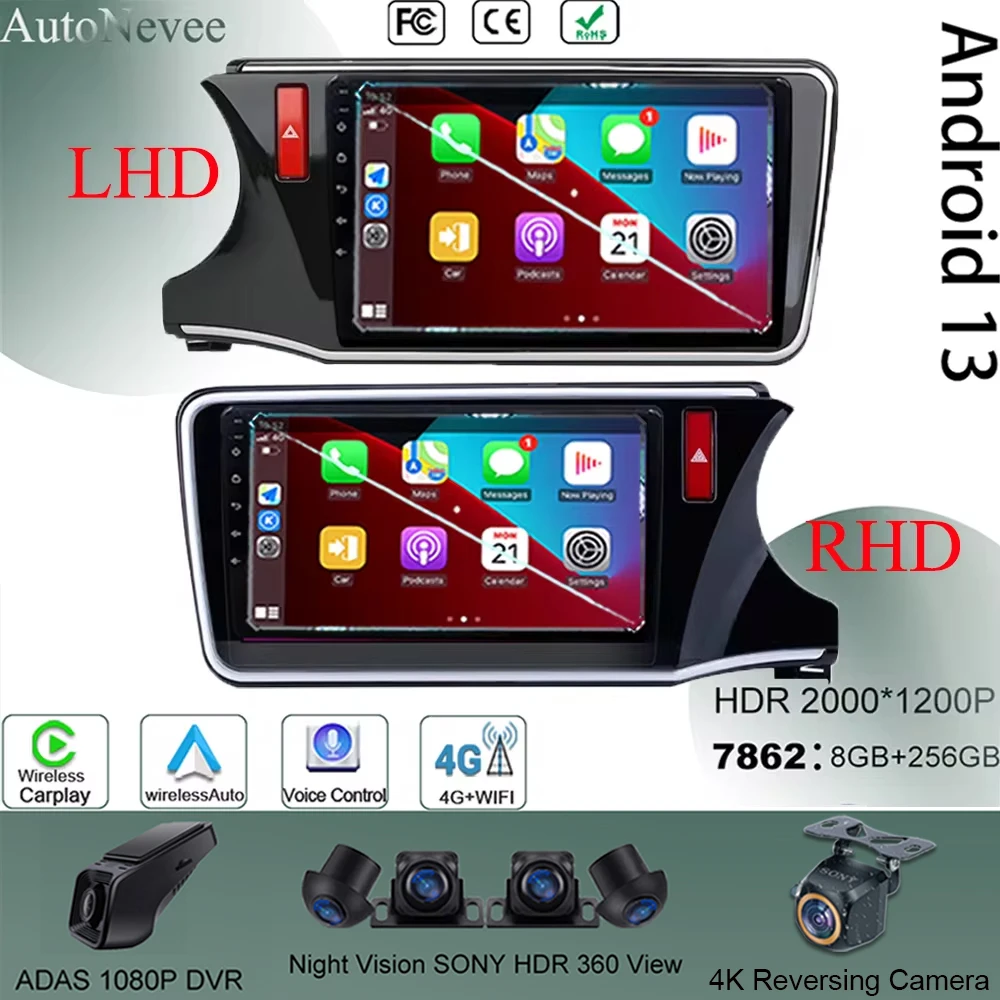 Автомобильный радиоприемник Android 13 для Honda City Grace 2014, 2015, 2016, 2017, беспроводной Автомобильный мультимедийный видеоплеер, навигация GPS QLED
Автомобильный радиоприемник Android 13 для Honda City Grace 2014, 2015, 2016, 2017, беспроводной Автомобильный мультимедийный видеоплеер, навигация GPS QLED
