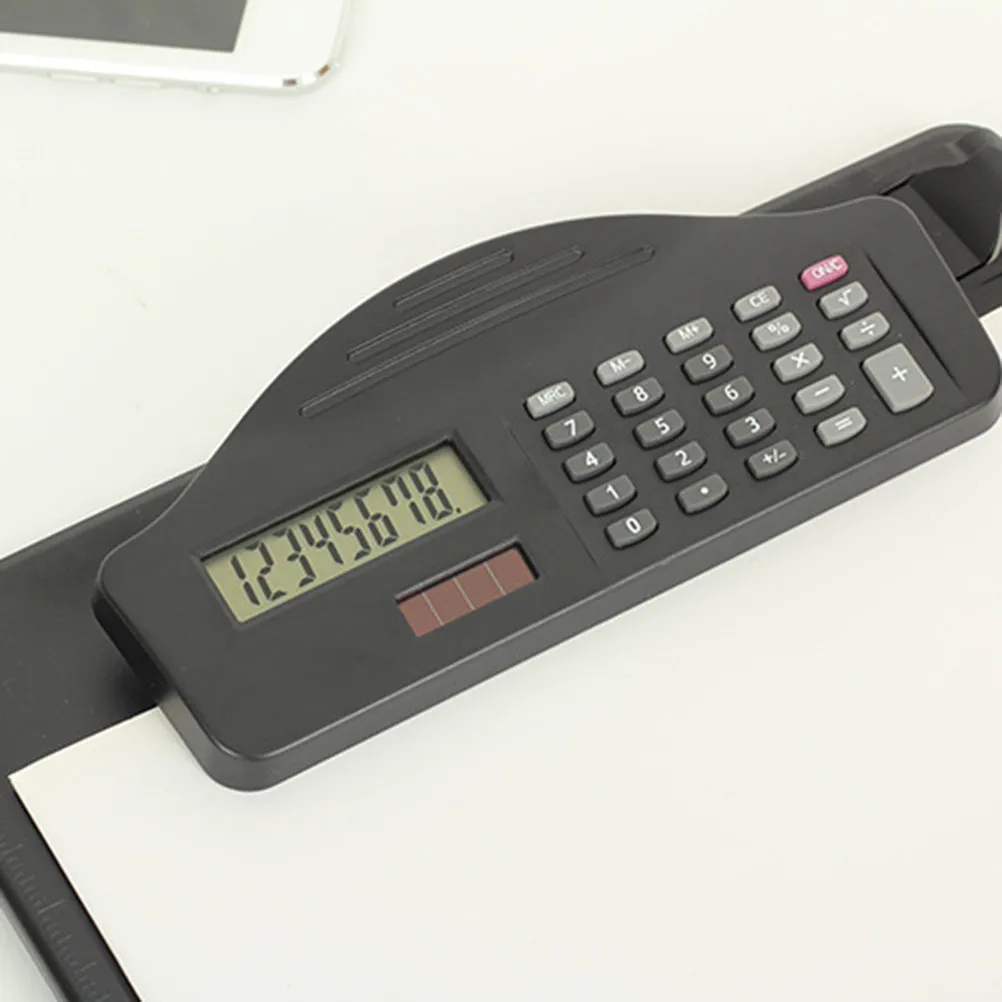 Plastic A4 Clipboard with Calculator Easy-Clip Mechanism for File Protection Ideal for Office School Meeting Notes Black
Plastic A4 Clipboard with Calculator Easy-Clip Mechanism for File Protection Ideal for Office School Meeting Notes Black