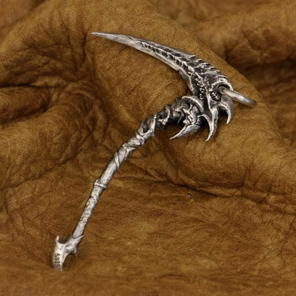 Grim Reaper Skull Sickle 925 Sterling Silver Pendant Biker Rock Punk Jewelry TA321
Grim Reaper Skull Sickle 925 Sterling Silver Pendant Biker Rock Punk Jewelry TA321