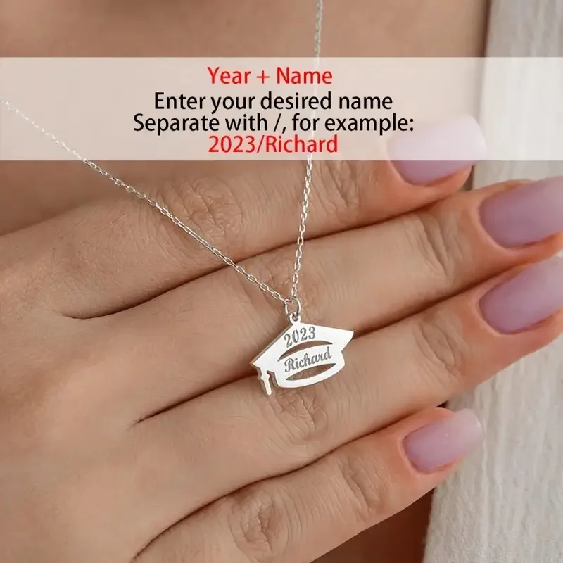 DOREMI DIY Custom Letter Inspirational Charm Custom Graduation Cap Necklace Stainless Steel PhD Graduation Gift for Student
DOREMI DIY Custom Letter Inspirational Charm Custom Graduation Cap Necklace Stainless Steel PhD Graduation Gift for Student