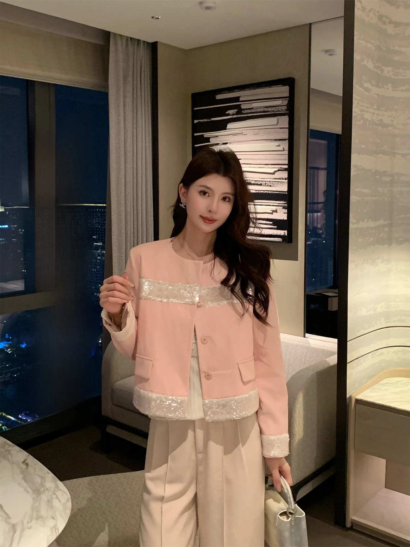 Kun Total Spring Evening Pink Casual Women's Leather Jaet Slimming ort Coat Stand Fit Long Sve Low round Ne Butto...
Kun Total Spring Evening Pink Casual Women's Leather Jaet Slimming ort Coat Stand Fit Long Sve Low round Ne Butto...