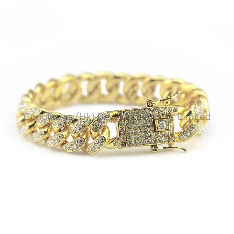 Bling Rhinestone Golden Finish Miami Cuban Link Chain Bracelet Men&prime S Hop Bracelet Jewelry
Bling Rhinestone Golden Finish Miami Cuban Link Chain Bracelet Men&prime S Hop Bracelet Jewelry