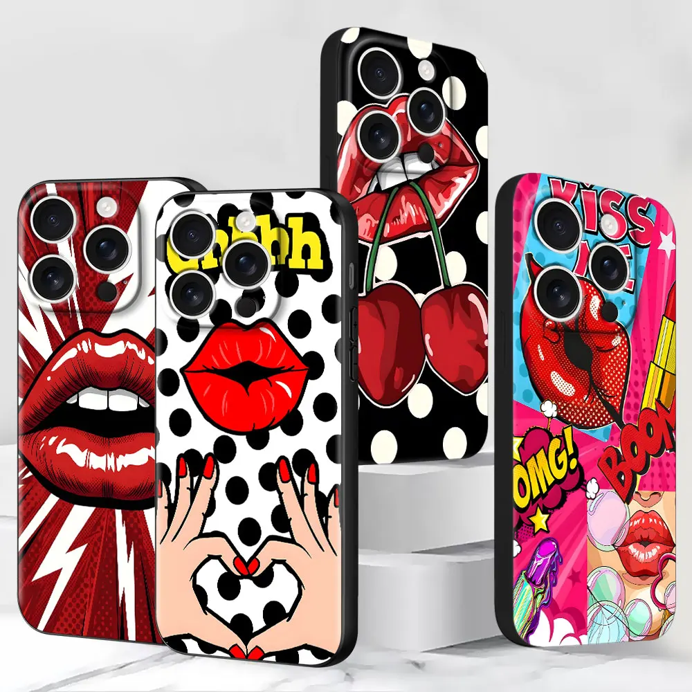 Kiss Red Lips Case for iPhone 15 17 Air 14 11 13 12 Mini 16 Pro Max XR X 16e XS 7 8 6 6s Plus 5 5s Black TPU Frosted Phone Cover
Kiss Red Lips Case for iPhone 15 17 Air 14 11 13 12 Mini 16 Pro Max XR X 16e XS 7 8 6 6s Plus 5 5s Black TPU Frosted Phone Cover