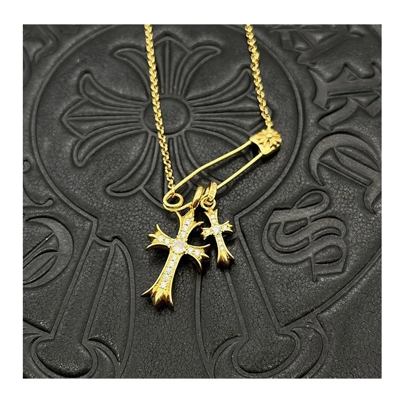 Trendy Jewelry Thai Silver-plated Pins, Double Crosses, Diamond-encrusted Necklaces, Sweater Chains, High-end Autumn and Winter
Trendy Jewelry Thai Silver-plated Pins, Double Crosses, Diamond-encrusted Necklaces, Sweater Chains, High-end Autumn and Winter