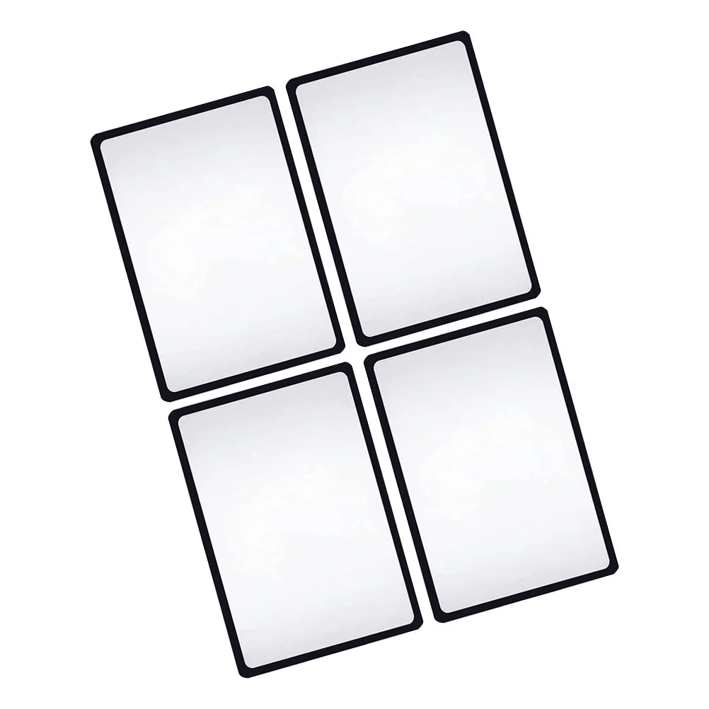 4Pcs Transparent PVC Handheld 3x Magnifying Glass Portable Reading Magnifier for Maps Books PVC Magnifying Glass