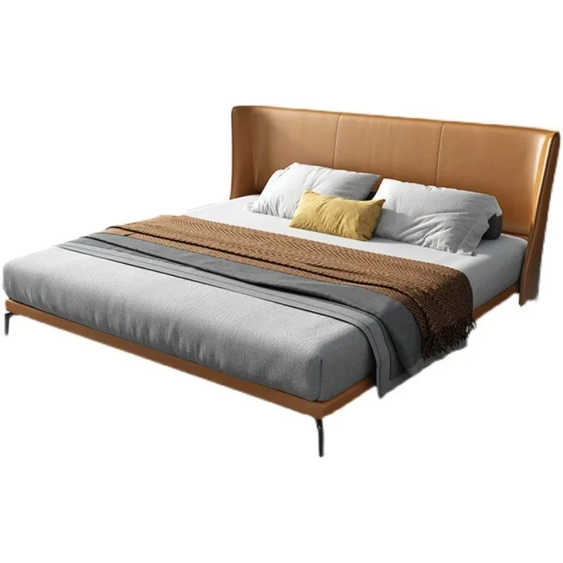 Italian leather modern t master bedroom orange high-end atmosphere designer double wedding bed
Italian leather modern t master bedroom orange high-end atmosphere designer double wedding bed