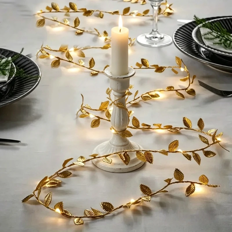 2M 20LED Golden Tiny Leaves Fairy Lights, Battery Powered Copper Wire String Lights for Wedding Home Party DIY Christmas Decor
2M 20LED Golden Tiny Leaves Fairy Lights, Battery Powered Copper Wire String Lights for Wedding Home Party DIY Christmas Decor