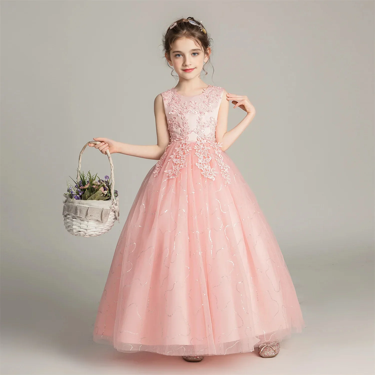 Customized Pink Flower Girl Dress For Wedding Appliques Bowknot Tulle Sleeveless Kids Birthday Party First Communion Gown
Customized Pink Flower Girl Dress For Wedding Appliques Bowknot Tulle Sleeveless Kids Birthday Party First Communion Gown