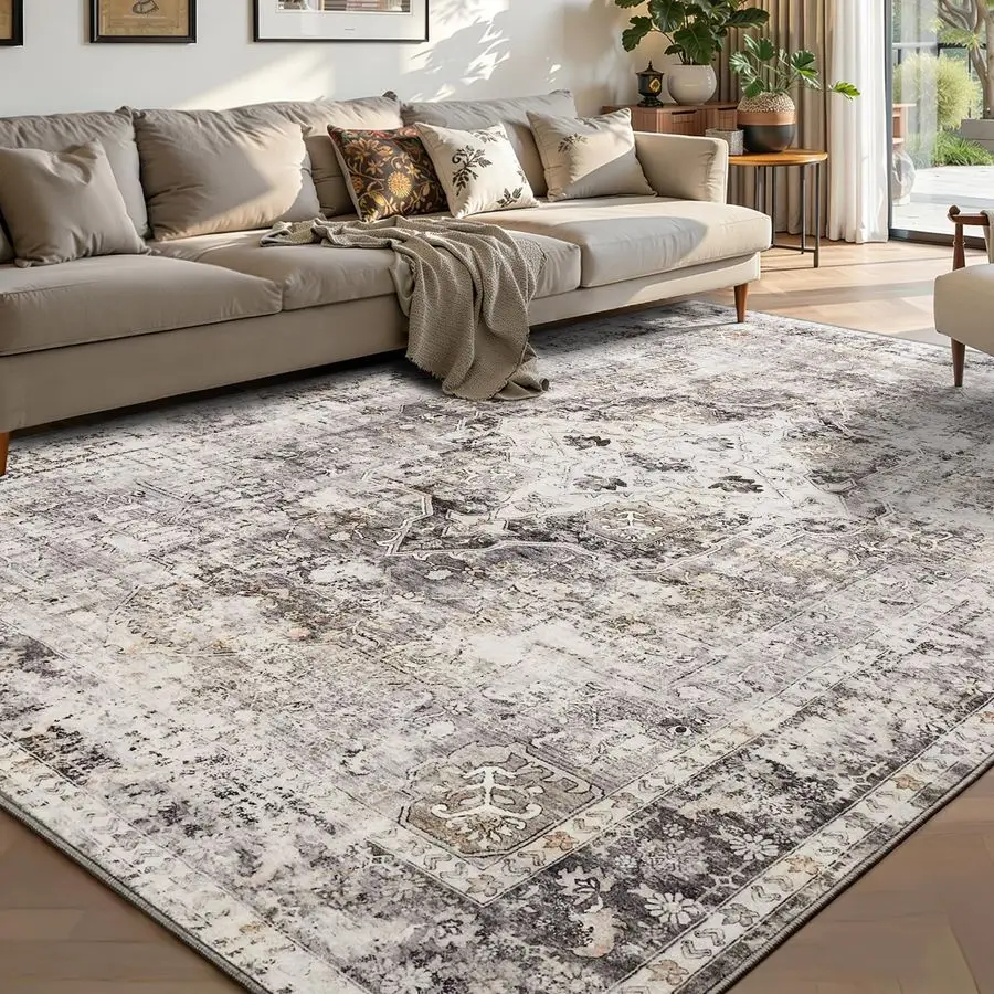 Boho Washable Rug 5x7, Charcoal Gray Vintage Non Slip Area Rug, Distressed Indoor Carpet for Living Room Bedroom Kitchen Office
Boho Washable Rug 5x7, Charcoal Gray Vintage Non Slip Area Rug, Distressed Indoor Carpet for Living Room Bedroom Kitchen Office
