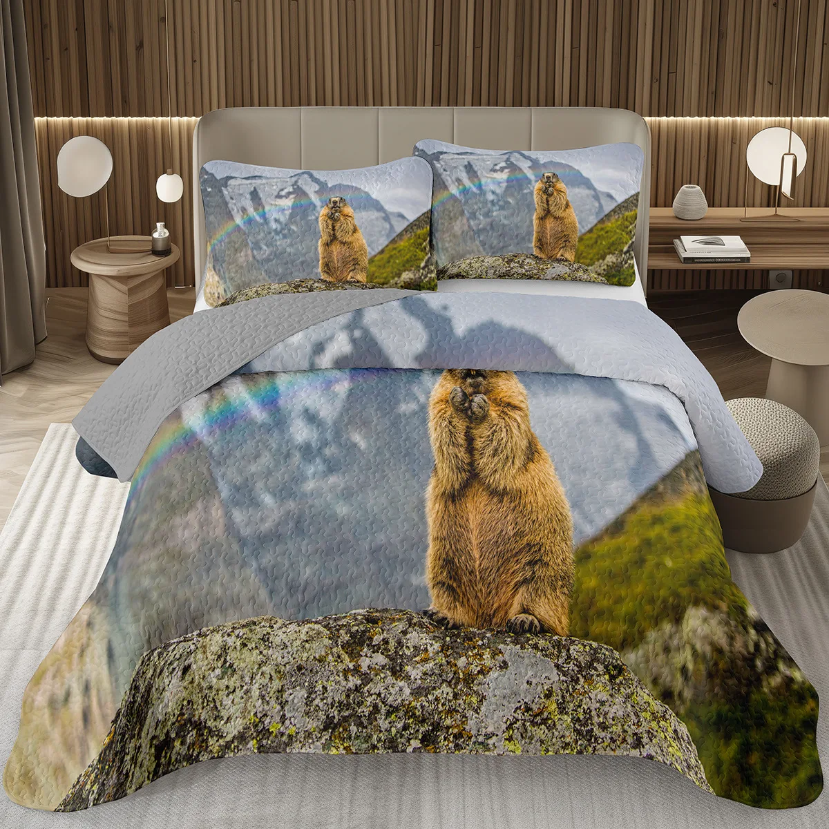 Groundhog Bedspread Twin Queen Prairie Dog Quilted Bedding Set Cute Groundhog Coverlet Set Wildlife Plump Animal Quilt Bed Cover
Groundhog Bedspread Twin Queen Prairie Dog Quilted Bedding Set Cute Groundhog Coverlet Set Wildlife Plump Animal Quilt Bed Cover