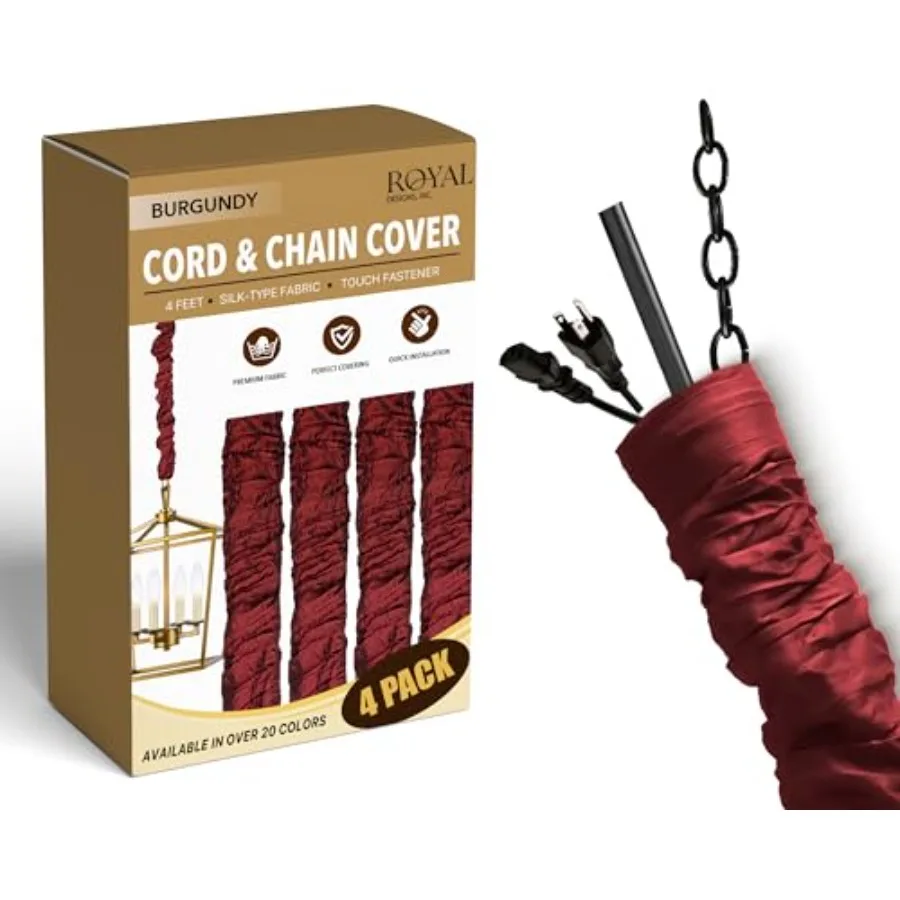 Royal Designs Inc. Cord and Chain Cover 4 Feet Silk Type Fabric Chandelier Pendant Lighting Chain and Cable Management Touch Fa
Royal Designs Inc. Cord and Chain Cover 4 Feet Silk Type Fabric Chandelier Pendant Lighting Chain and Cable Management Touch Fa