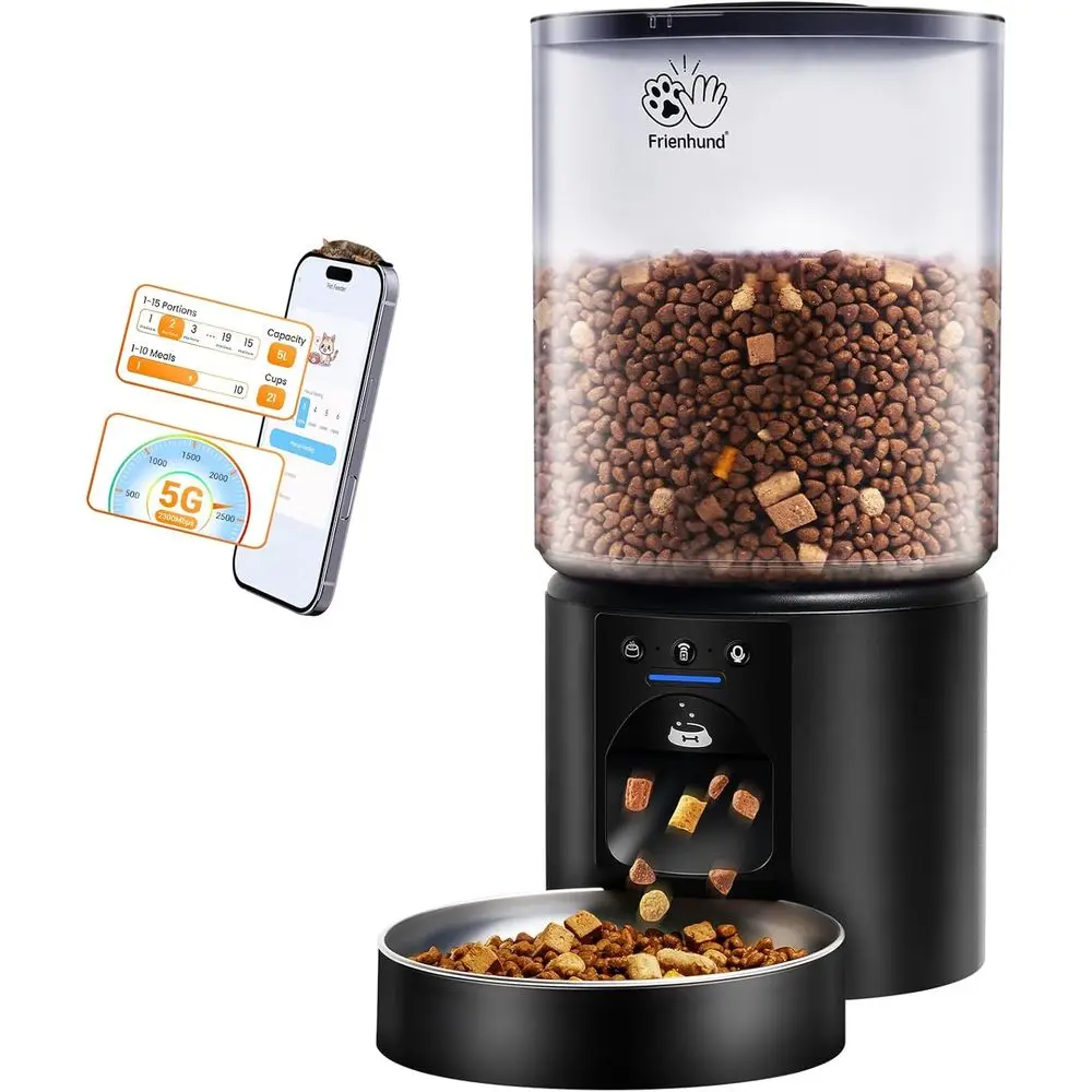 5L Automatic Pet Feeder with Sealed Outlet, Timed Auto Food Dispenser with APP Control, Detachable for Easy Clean - 21 Cup
5L Automatic Pet Feeder with Sealed Outlet, Timed Auto Food Dispenser with APP Control, Detachable for Easy Clean - 21 Cup