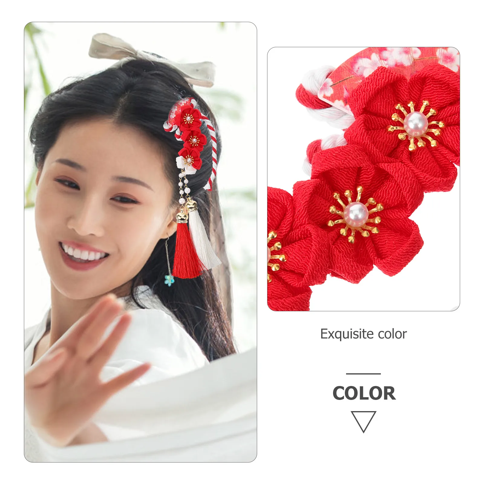 Tassel Red Japanese Hair Clips For Teen Girls Bridal Accessories Small Flower Hair Clips Flower Hairpins Long Decorations
Tassel Red Japanese Hair Clips For Teen Girls Bridal Accessories Small Flower Hair Clips Flower Hairpins Long Decorations