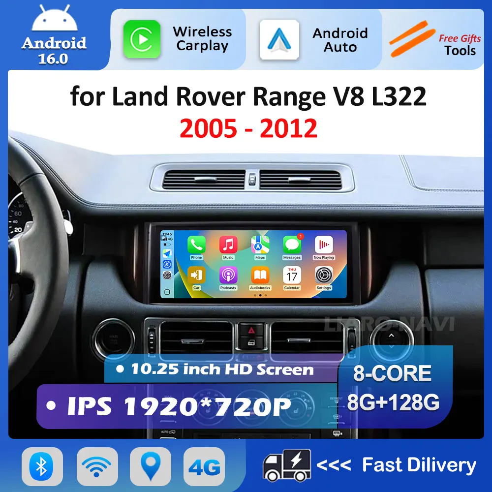 DSP Carplay 10.25 inch Android 16 Car Video Multimedia Player for Land Rover Range V8 L322 2005 - 2012 BT GPS Navi HD Screen 4G
DSP Carplay 10.25 inch Android 16 Car Video Multimedia Player for Land Rover Range V8 L322 2005 - 2012 BT GPS Navi HD Screen 4G