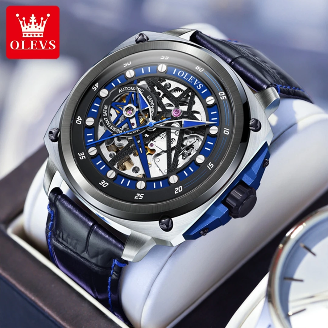 OLEVS 6682 Mechanical Sport Watch Gift Round-dial Genuine Leather Watchband Wristwatch
OLEVS 6682 Mechanical Sport Watch Gift Round-dial Genuine Leather Watchband Wristwatch