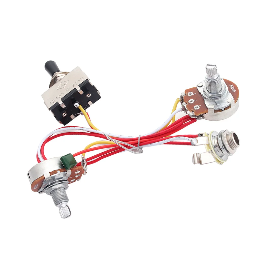 Electric Guitar Wiring Harness Kit 3 Way Toggle Switch 1 Volume 1 Tone 500k Pots for Guitar Bridge Ground Wire
Electric Guitar Wiring Harness Kit 3 Way Toggle Switch 1 Volume 1 Tone 500k Pots for Guitar Bridge Ground Wire