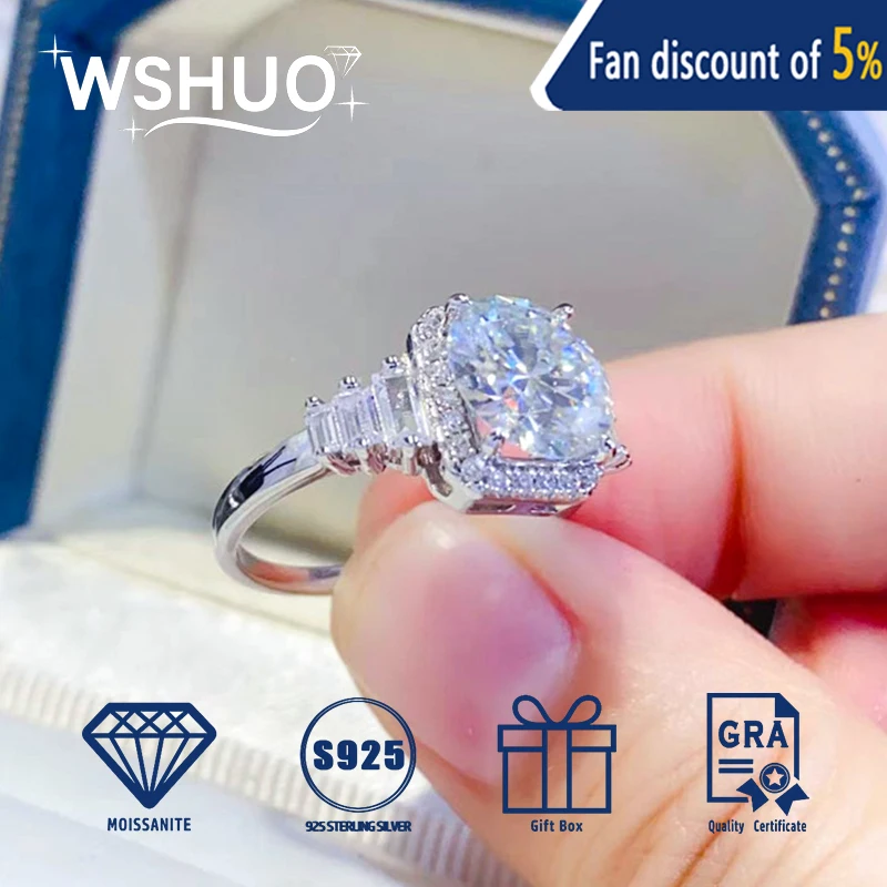 3CT D VV1S Кольцо с муассанитом, покрытие из белого золота 18 карат AU750, роскошные женские кольца, ювелирные изделия из стерлингового серебра, сертификат GRA, черная карта
3CT D VV1S Кольцо с муассанитом, покрытие из белого золота 18 карат AU750, роскошные женские кольца, ювелирные изделия из стерлингового серебра, сертификат GRA, черная карта