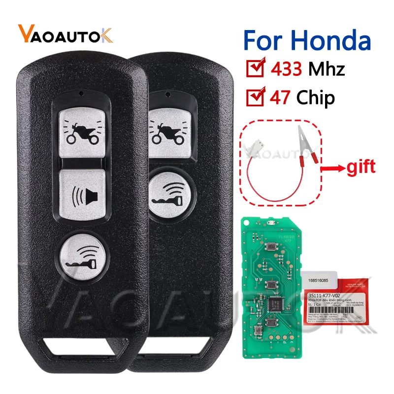Car Remote Control Key For Honda Motorcycle Scooter K01 K77 K96 K97 K35V3 ADV SH 150 Forza 300 PCX150 433MHz ID47 Chip Key Fob
Car Remote Control Key For Honda Motorcycle Scooter K01 K77 K96 K97 K35V3 ADV SH 150 Forza 300 PCX150 433MHz ID47 Chip Key Fob