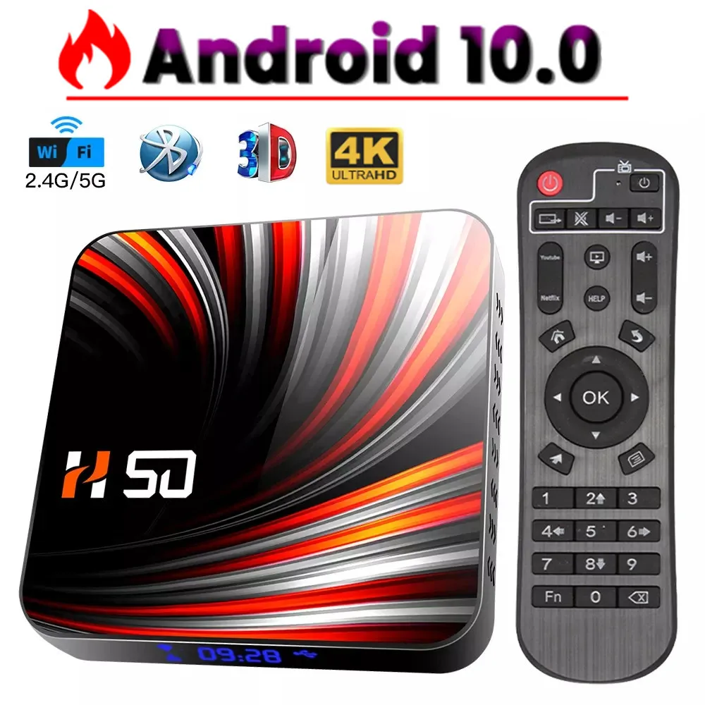 H50 TV Box 4GB RAM 64GB ROM RK3318 Quad-core 2.4G/5.8G WIFI BT4.0 1000M 4K Media Player Android 10.0 Set Top Box
H50 TV Box 4GB RAM 64GB ROM RK3318 Quad-core 2.4G/5.8G WIFI BT4.0 1000M 4K Media Player Android 10.0 Set Top Box