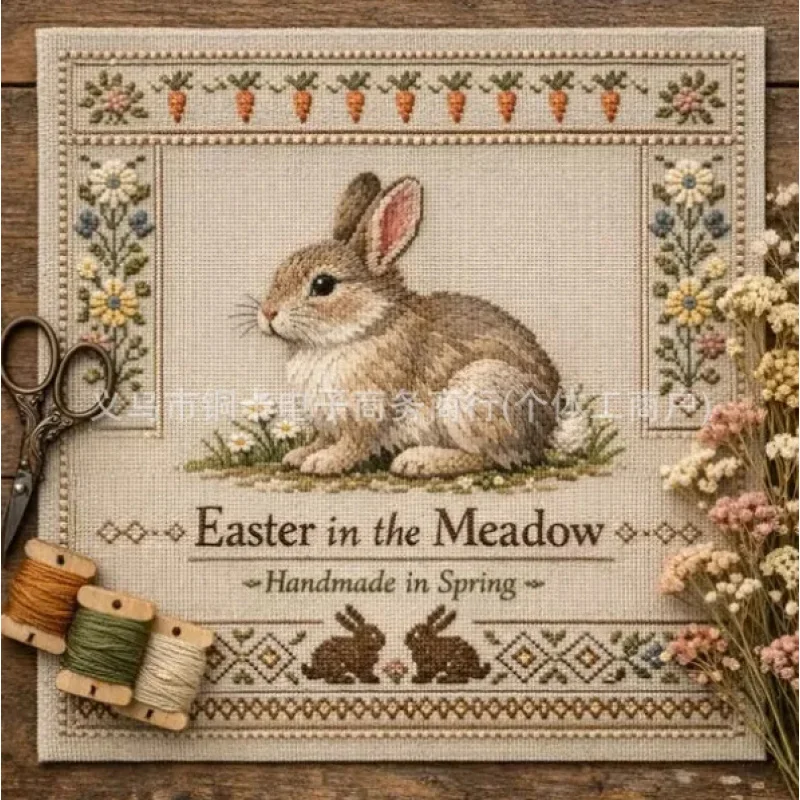 Easter Meadow Cross-Stitch Kit, Spring Floral Embroidery Set, DIY Needlework Needlepoint Art, Hand-Stitched Home Decor Gift
Easter Meadow Cross-Stitch Kit, Spring Floral Embroidery Set, DIY Needlework Needlepoint Art, Hand-Stitched Home Decor Gift
