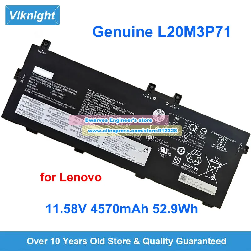 Аккумуляторная батарея L20M3P71, 11,58 в, 4570 мАч, Вт-ч Lenovo ThinkPad X13 Yoga G2
Аккумуляторная батарея L20M3P71, 11,58 в, 4570 мАч, Вт-ч Lenovo ThinkPad X13 Yoga G2
