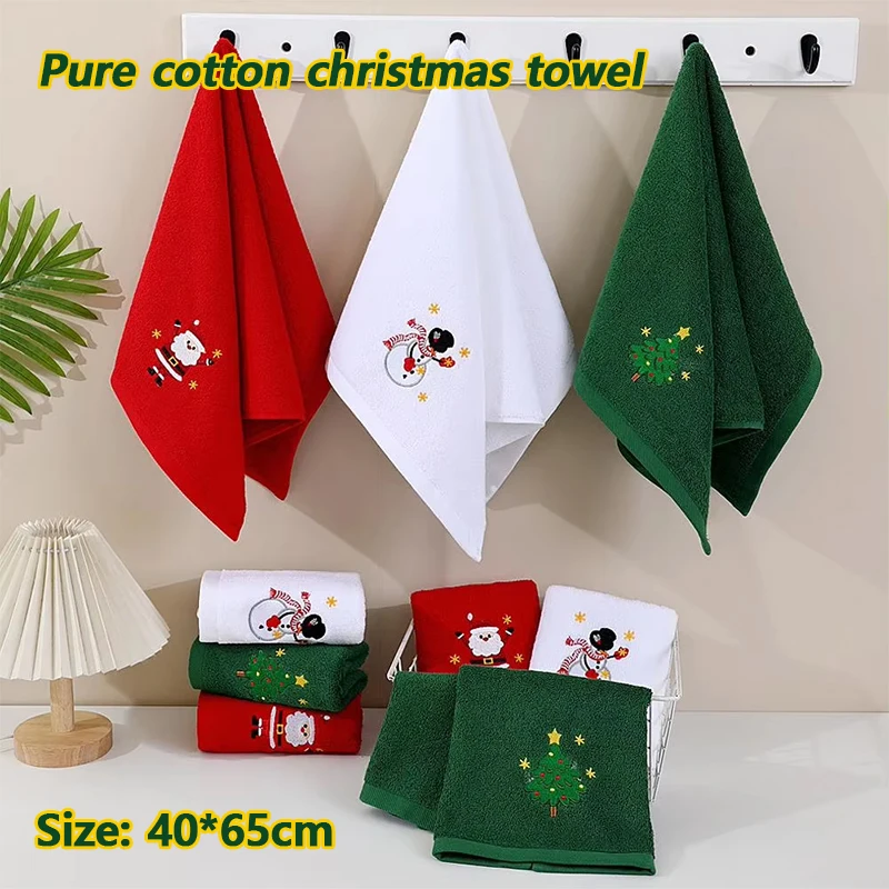 40x65cm Large Christmas Hand Towel Skin-friendly Soft Pure Cotton Embroidered Santa Towels Kitchen Bathroom Decorative Tea Towel
40x65cm Large Christmas Hand Towel Skin-friendly Soft Pure Cotton Embroidered Santa Towels Kitchen Bathroom Decorative Tea Towel