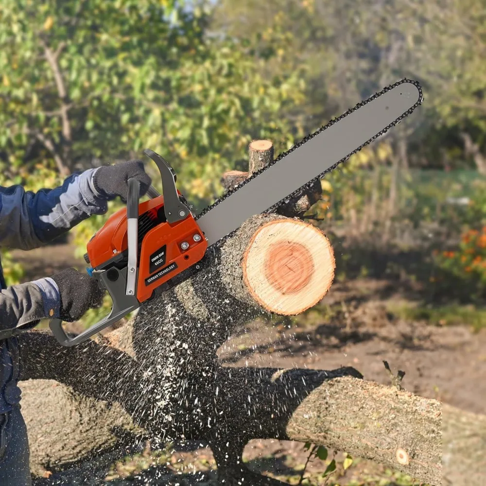 22-дюймовая газовая бензопила, 2-тактный двигатель 60CC, 2,8 кВт, ручная газовая цепная пила с набором бензиновых пил с воздушным охлаждением для резки древесины
22-дюймовая газовая бензопила, 2-тактный двигатель 60CC, 2,8 кВт, ручная газовая цепная пила с набором бензиновых пил с воздушным охлаждением для резки древесины