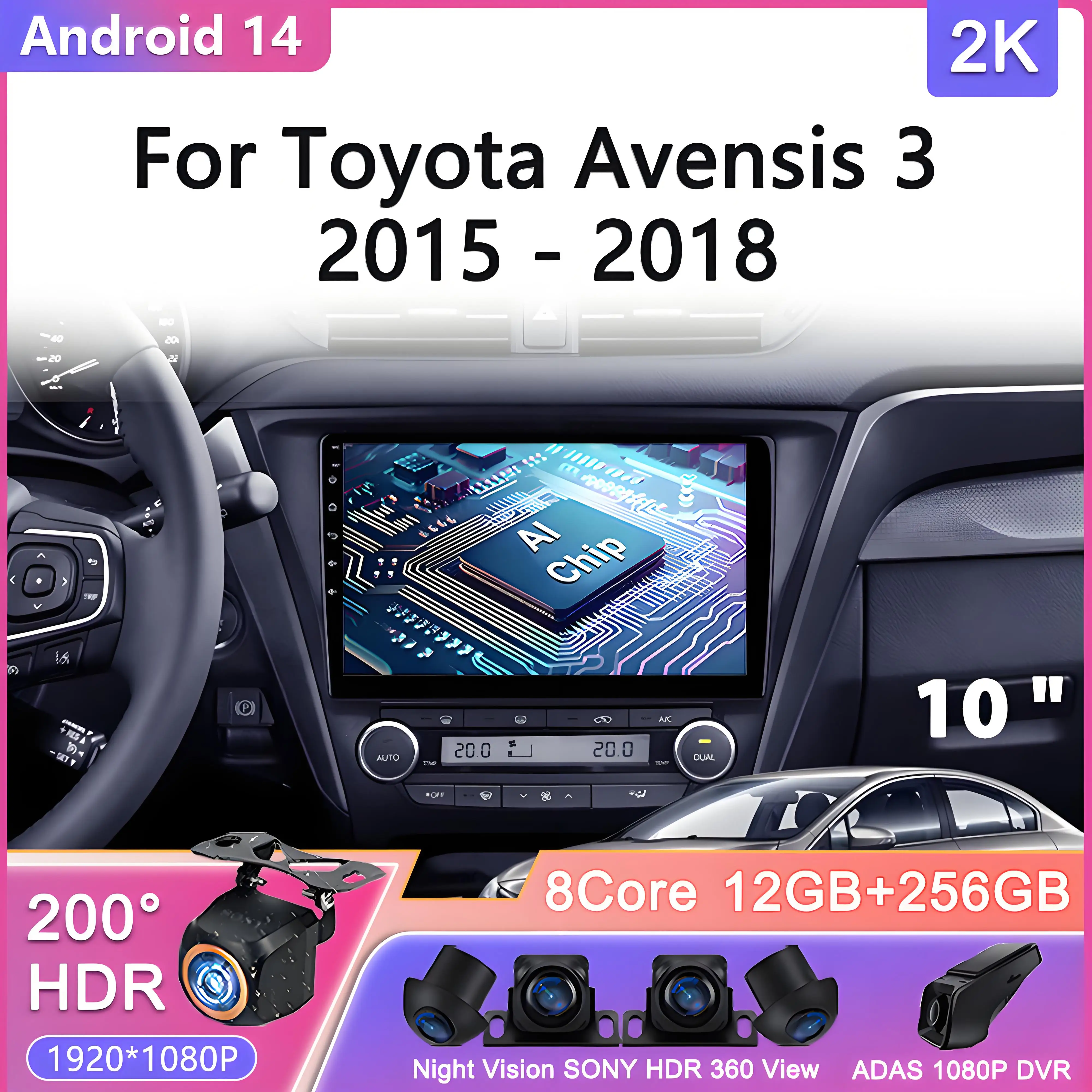 Android 14 For Toyota Avensis 3 2015 - 2018 Carplay AutoCar Radio Multimedia Video Player Navigation No 2Din 2 Din DVD Car GPS
Android 14 For Toyota Avensis 3 2015 - 2018 Carplay AutoCar Radio Multimedia Video Player Navigation No 2Din 2 Din DVD Car GPS