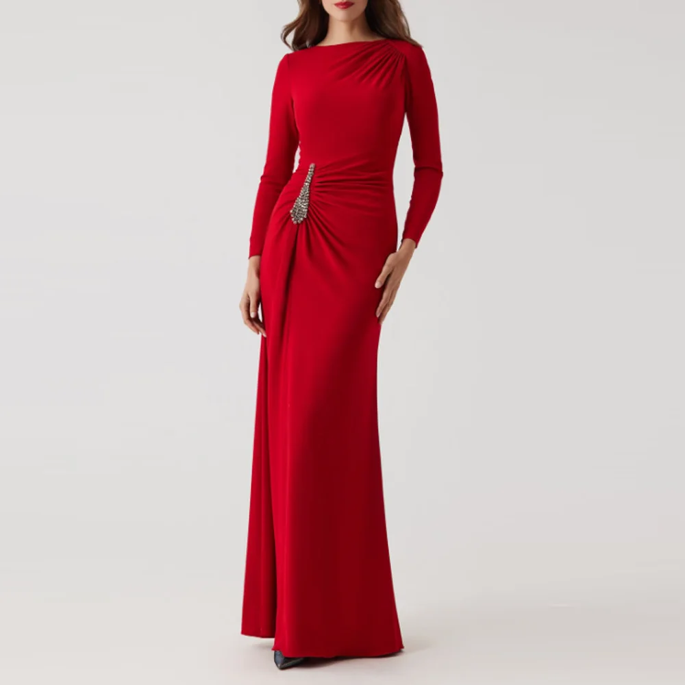 Classic Mother of the Bride Dresses Customized Mermaid Long Sleeve Formal Gown Crystal Simple Wedding Party Dress invitée maria
Classic Mother of the Bride Dresses Customized Mermaid Long Sleeve Formal Gown Crystal Simple Wedding Party Dress invitée maria