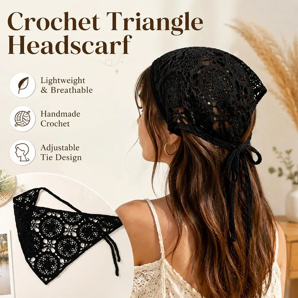 Female Beige Triangle Hair Scarf Bandana Crochet Sheer Mesh Knitted Scarf Retro Headscarf Versatile Neck Scarf Hair Accessories
Female Beige Triangle Hair Scarf Bandana Crochet Sheer Mesh Knitted Scarf Retro Headscarf Versatile Neck Scarf Hair Accessories