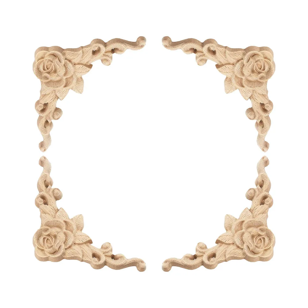 4pcs Wooden Carved Applique Rose Floral Decor For Furniture Door Cabinet Bed Dresser Diy Unpainted Frame Wood Decal
4pcs Wooden Carved Applique Rose Floral Decor For Furniture Door Cabinet Bed Dresser Diy Unpainted Frame Wood Decal